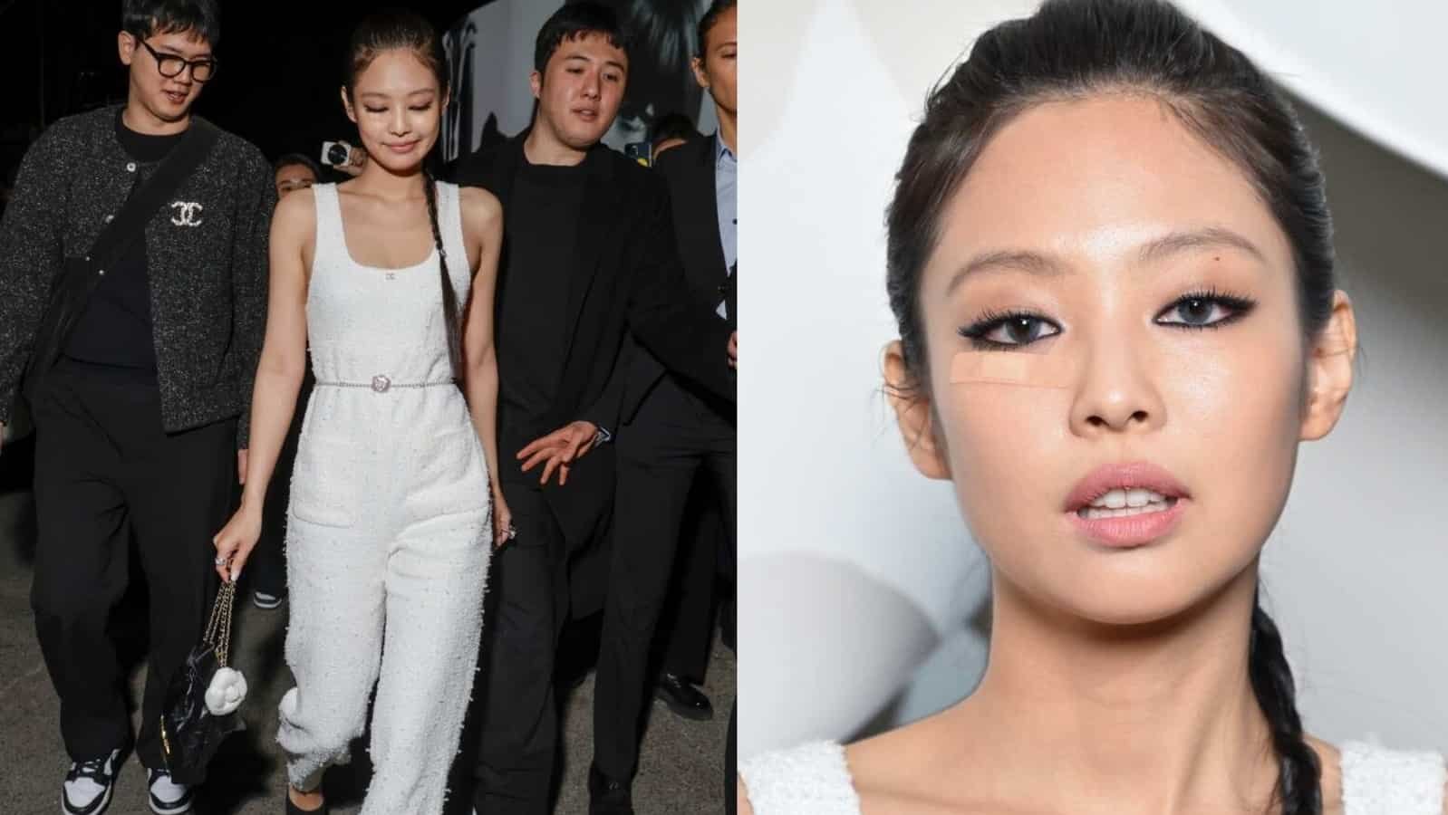 Blackpink's Jennie attends Paris Fashion Week with band-aid on face ...